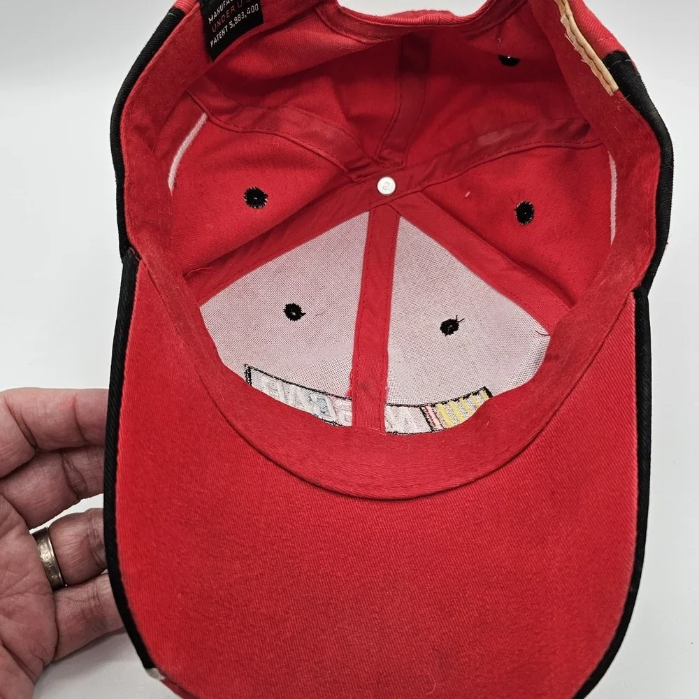NASCAR Racing Logo Adjustable Hat Cap Red Hook & Loop Embroidered One Size OSFA